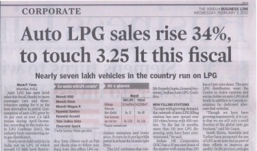 Auto LPG Sales Rise 34%, to Touch 3.24